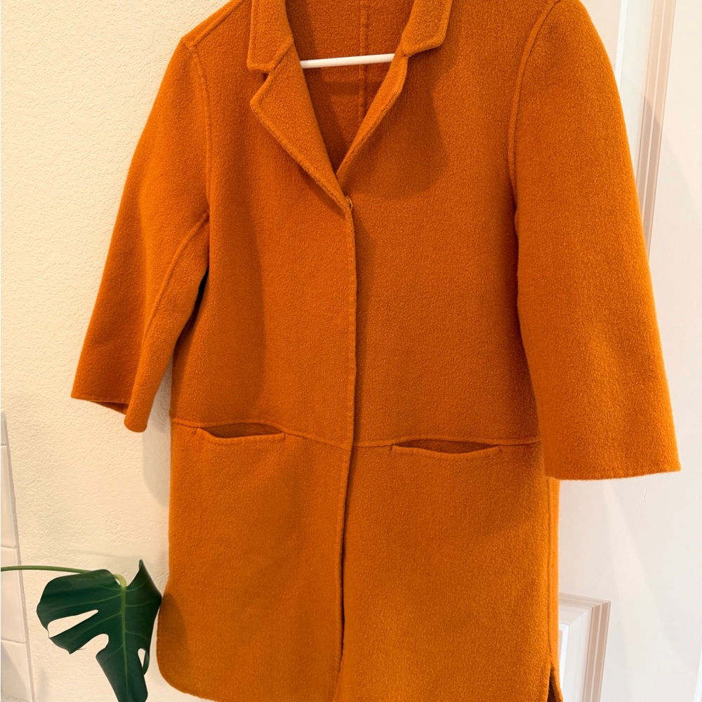 Women's Orange Wool Coat